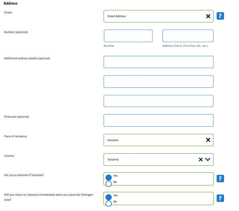 address online netherlands visa application form