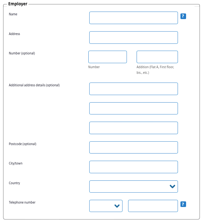 employer online netherlands visa application form